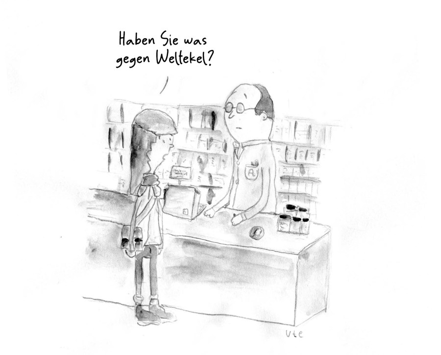 Ute Hamelmann Cartoon zum Thema Weltekel