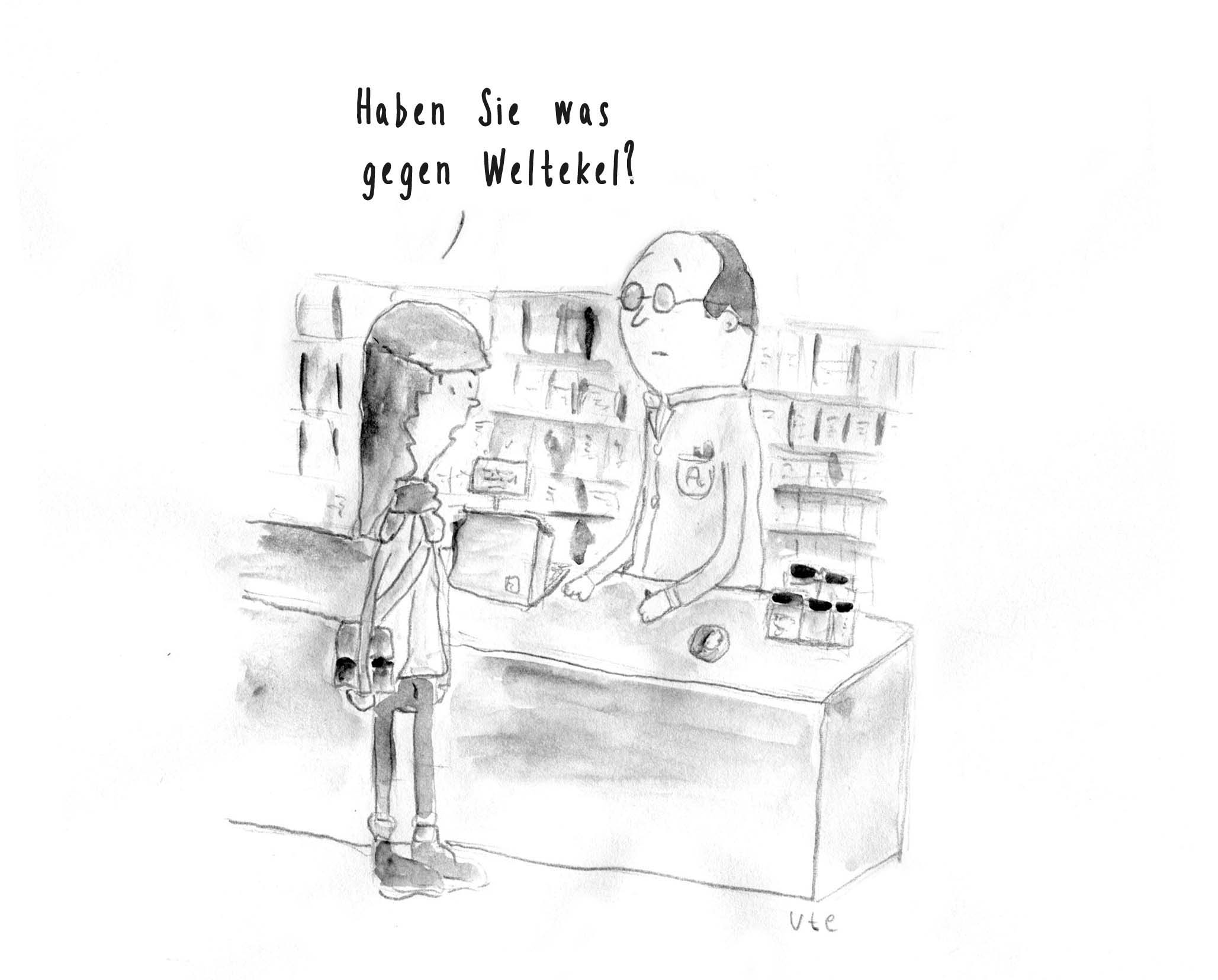 Cartoon Weltekel von Ute Hamelmann