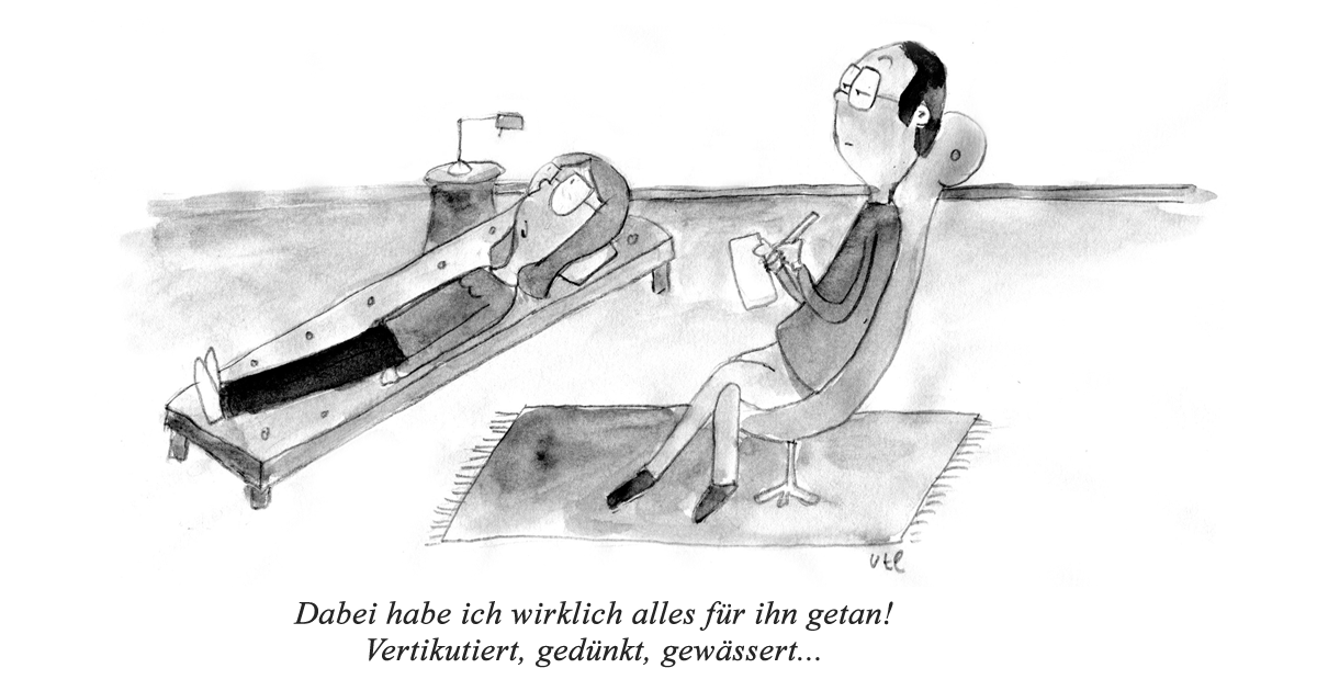 Cartoon für Rasenliebhaber