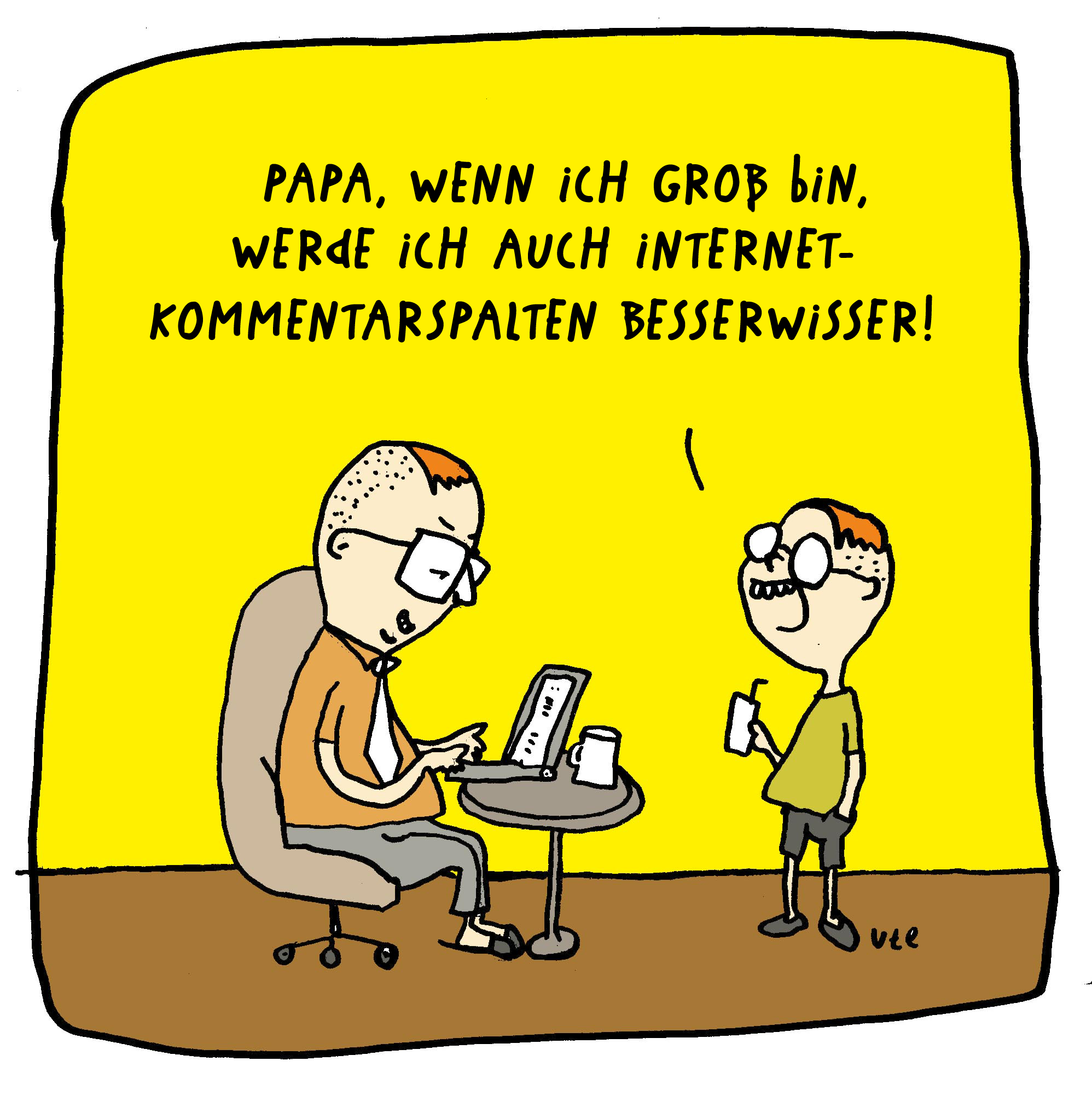 Cartoon Internet Kommentare Besserwisser