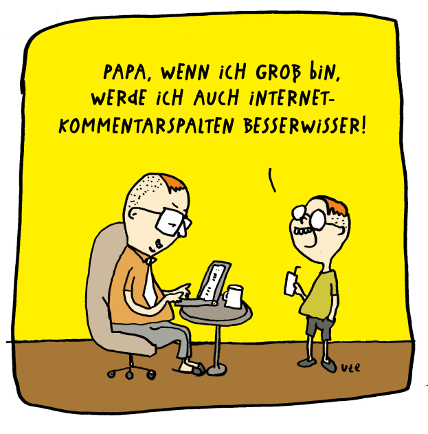 Cartoon Internet Kommentare Besserwisser