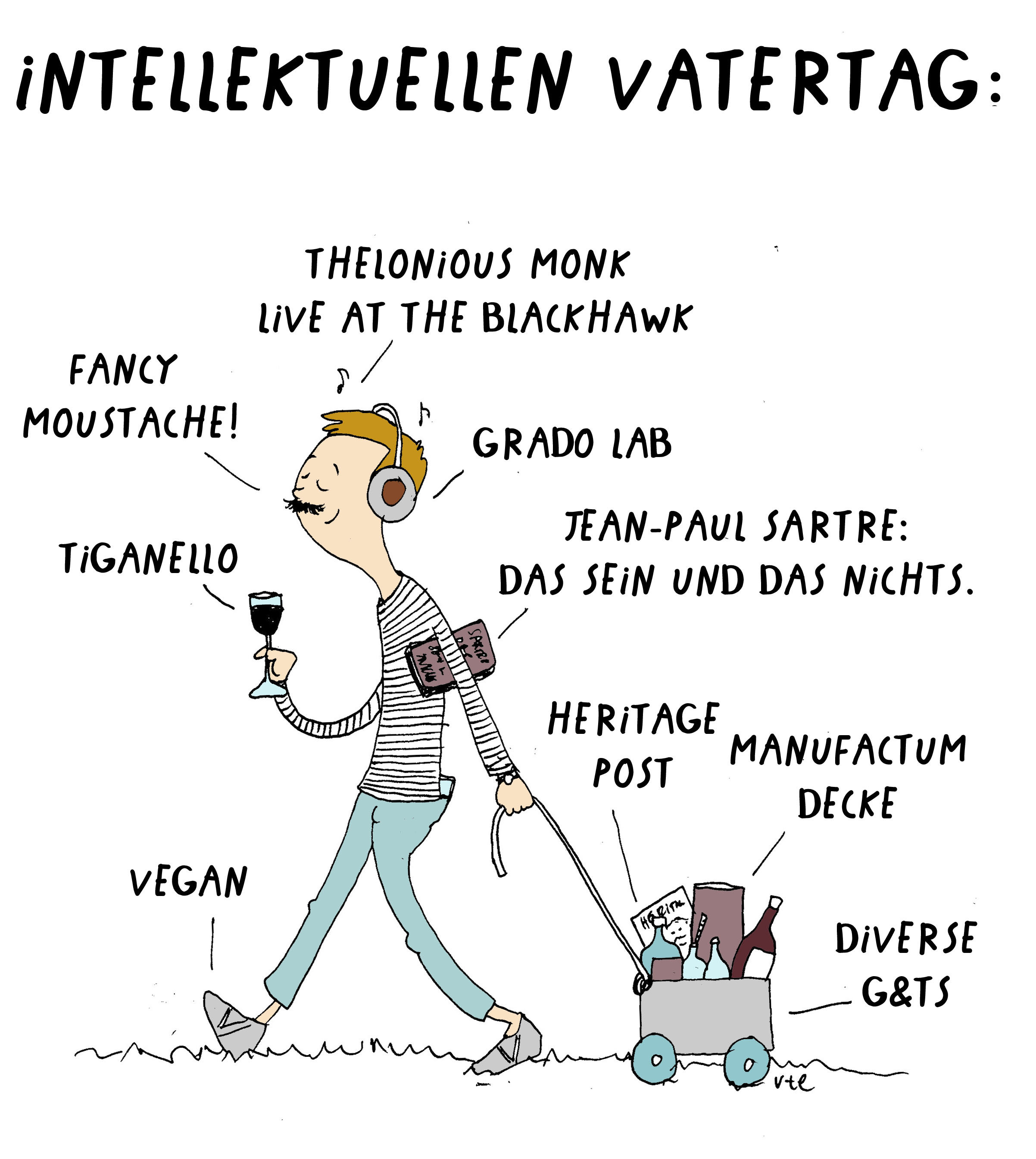 Cartoon Vatertag für Intellektuelle