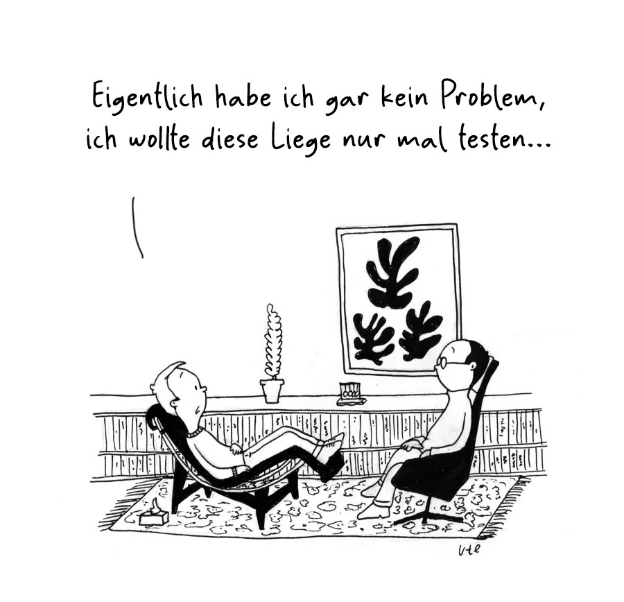 Cartoon Le Courbusier Liege von Ute Hamelmann
