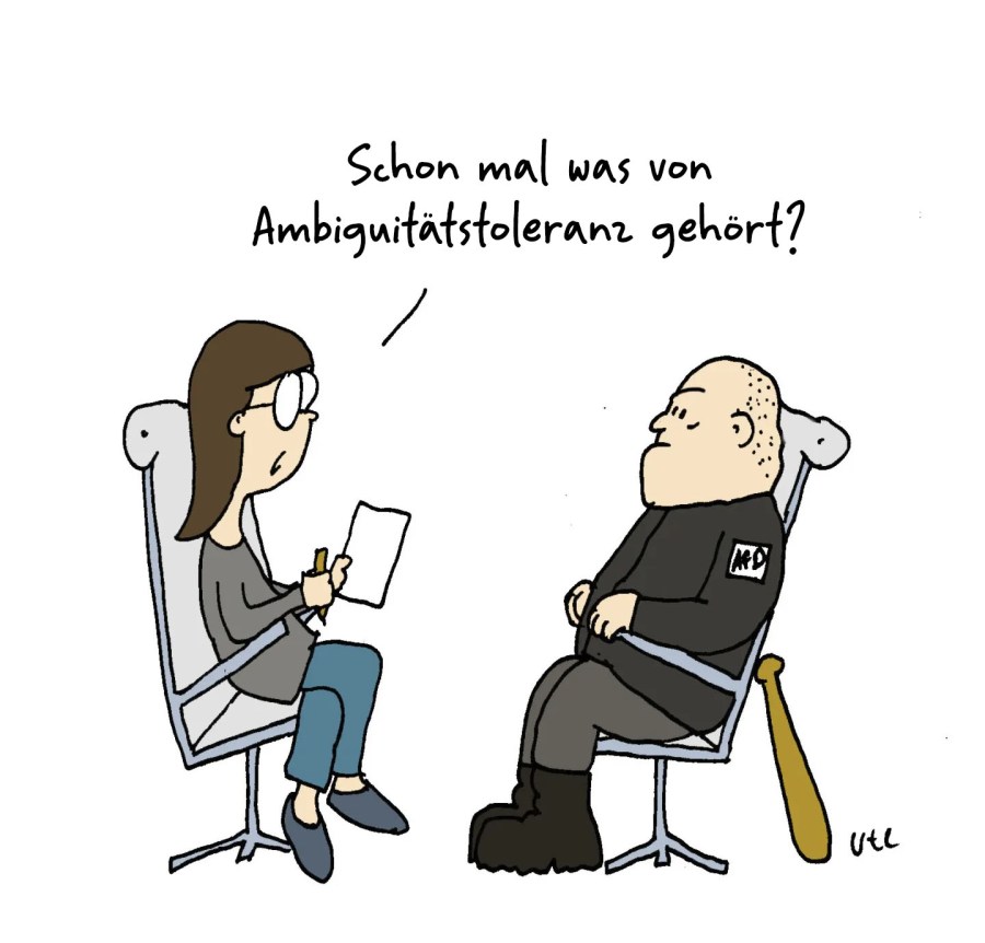 Cartoon Nazi beim Psychologen von Ute Hamelmann