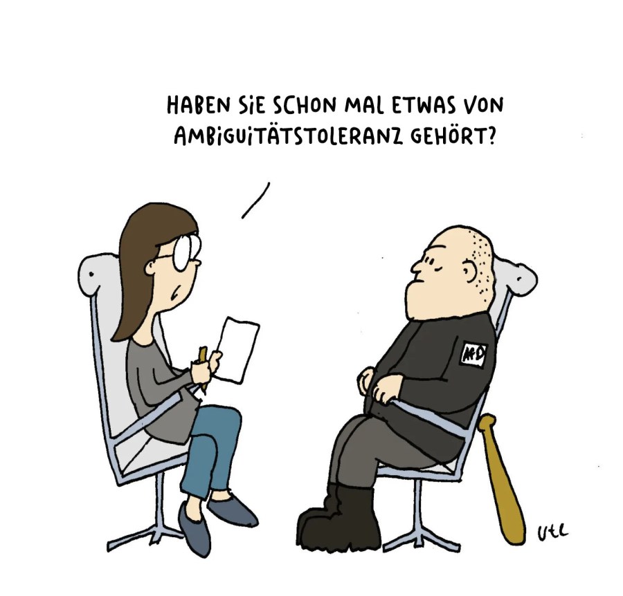Cartoon Nazi beim Psychologen