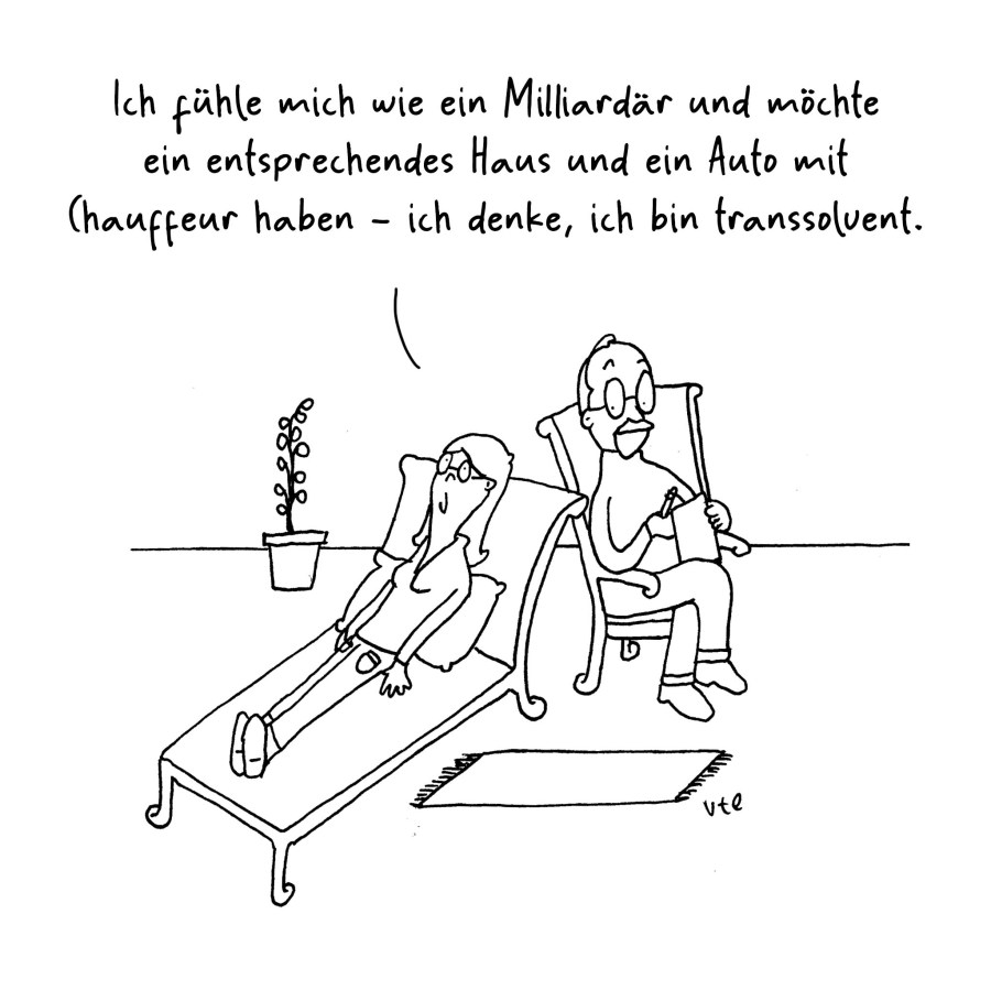 Cartoon Transsolvent von Ute Hamelmann