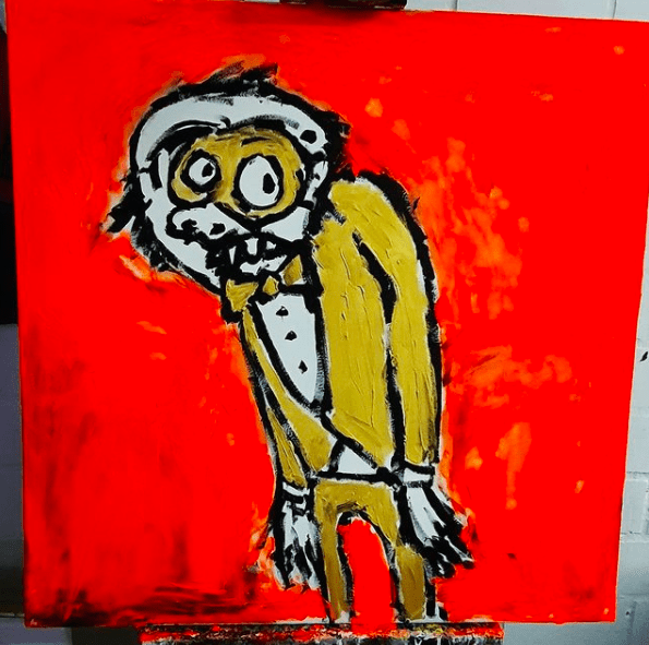 Ute Hamelmann, Alter Affe Angst, Acryl on Canvas