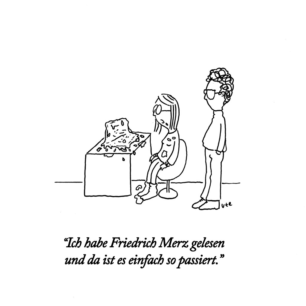 Cartoon von Ute Hamelmann, Friedrich Merz neuer CDU Vorsitzender