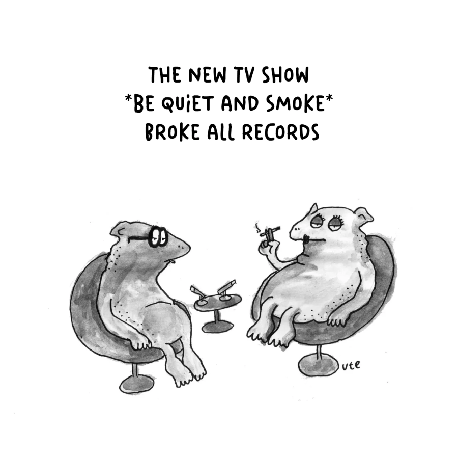Cartoon Be Quiet and Smoke by Ute Hamelmann