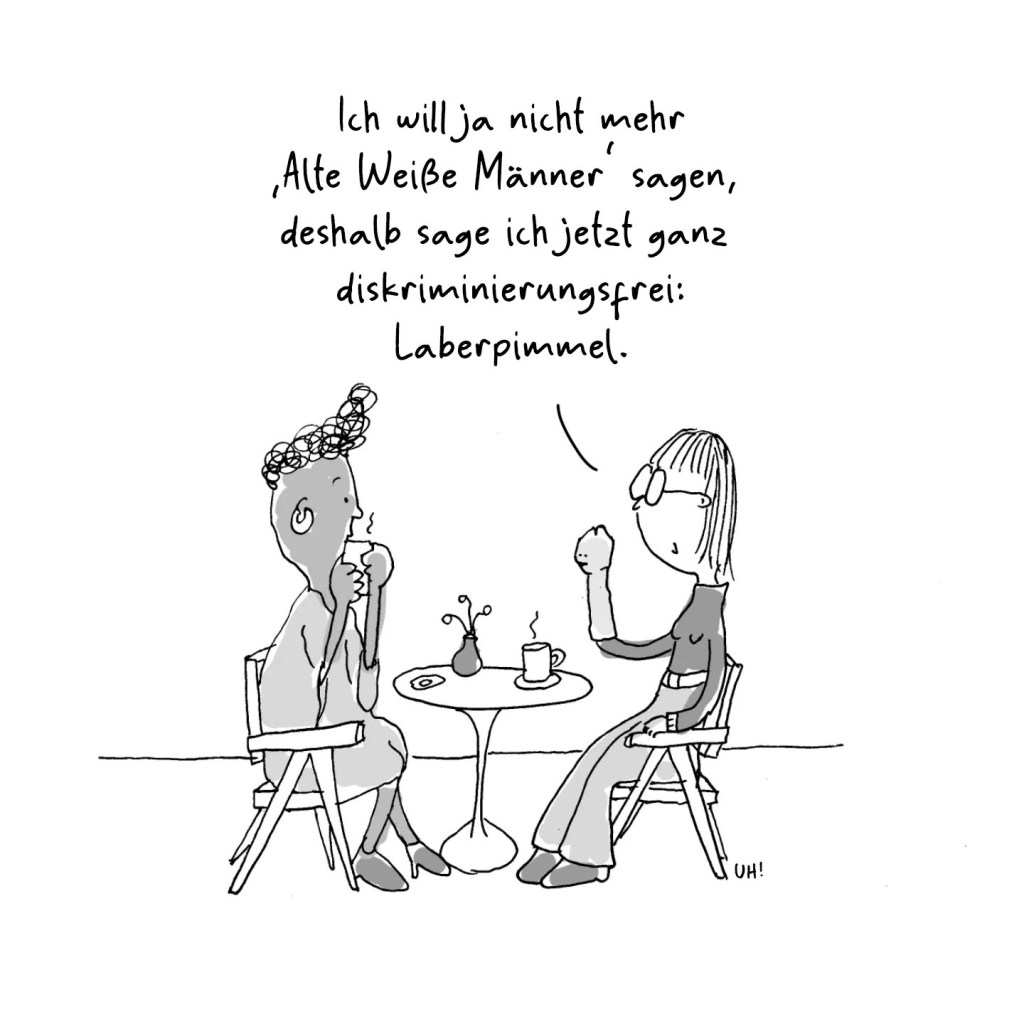 Cartoon alte weiße Männer Laberpimmel by Ute Hamelmann
