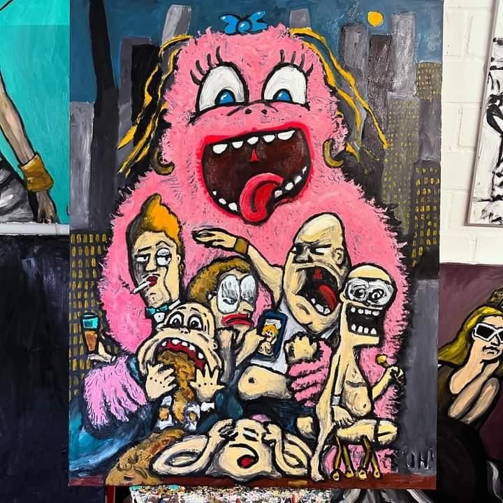 Ute Hamelmann, die sieben Todsünden, the seven deadly sins, les sept péchés capitaux, oil on canvas
