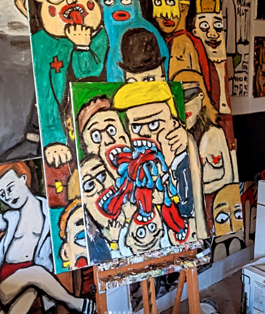 Painting Bootlickers, Speichellecker by Ute Hamelmann