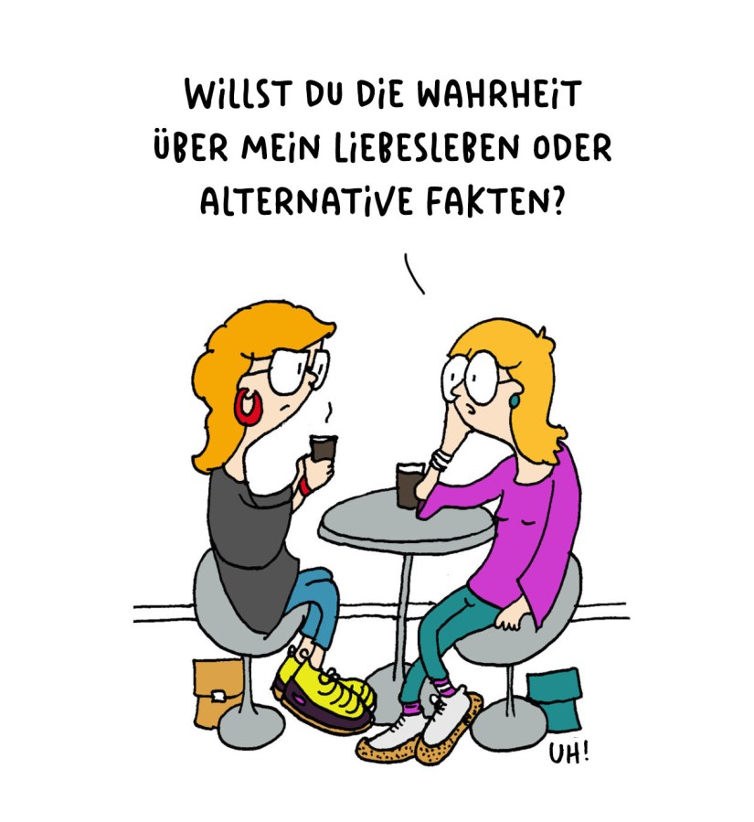 Cartoon Liebesleben oder Alternative Fakten von Ute Hamelmann