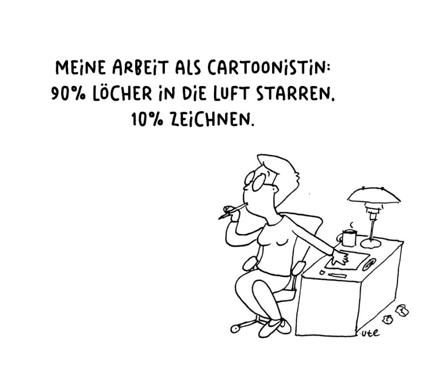 Cartoon von Ute Hamelmann über ihr Leben als Cartoonistin