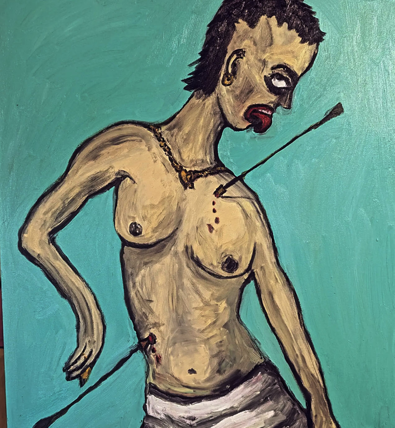 Ute Hamelmann, Art is a fashion bitch, oil on canvas