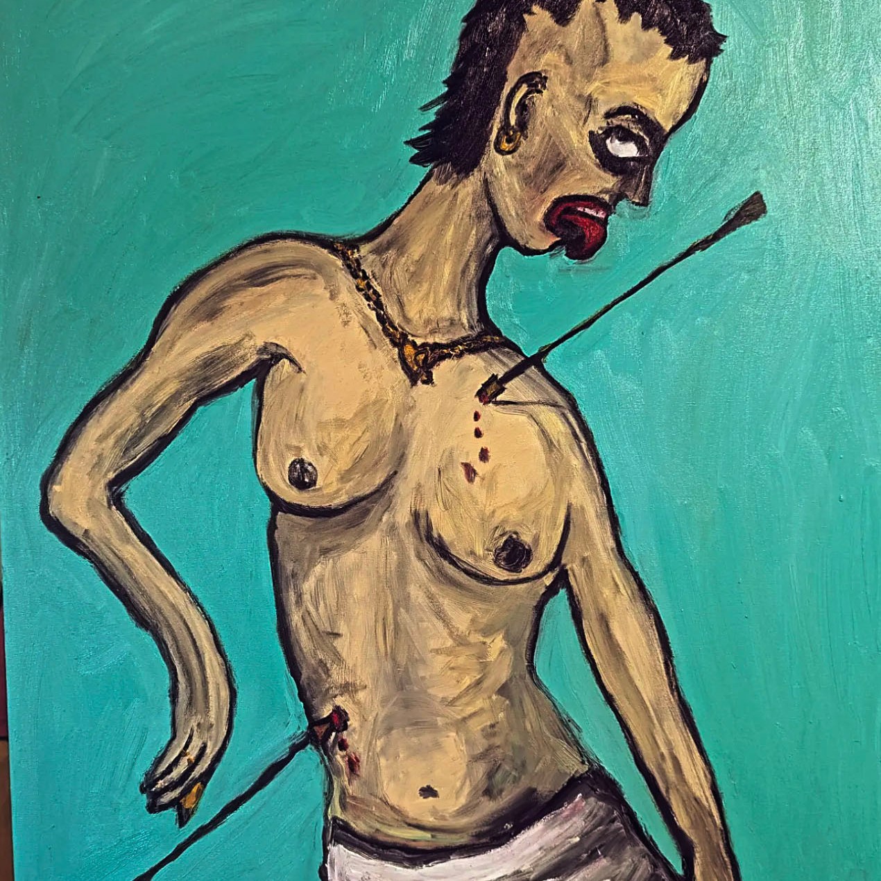Ute Hamelmann, Art is a fashion bitch, oil on canvas