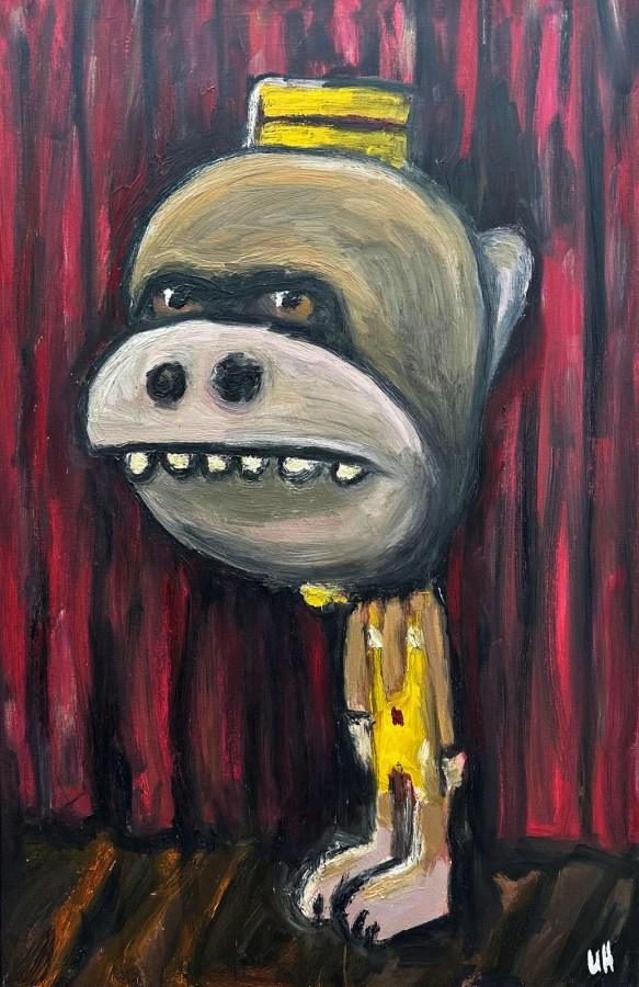 Ute Hamelmann, ich Affe, Öl auf Leinwand