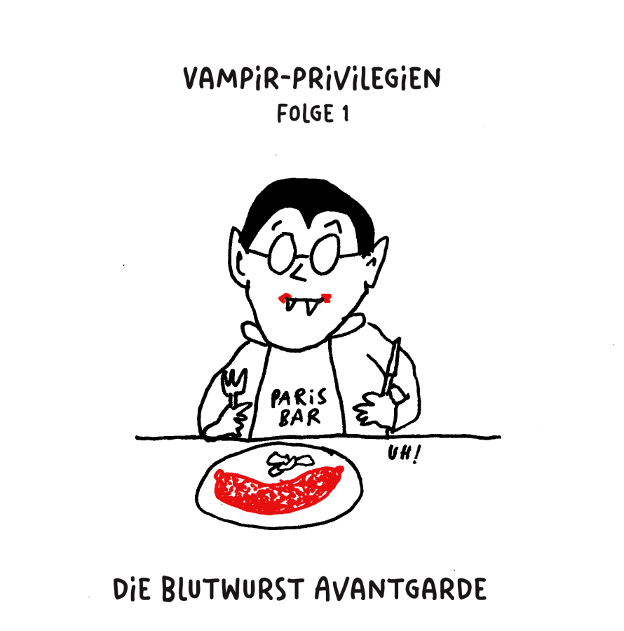 Ute Hamelmann Cartoon, die Blutwurst-Avantgarde